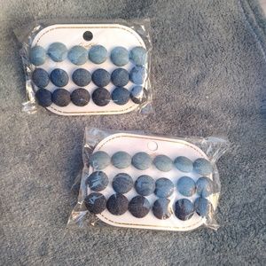 Circled Denim Earrings